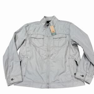 prAna Ryzer Twill Field Jacket Greystone | Light Gray Plaid Lined XXL M2RYZE115